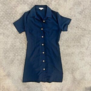 NWOT Nordstrom BP Navy Blue Shirt Dress With Drawstring in the Back, Size Medium